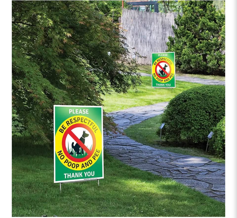 Sigo Signs Double Sided No Poop and Pee Yard Sign with Stakes