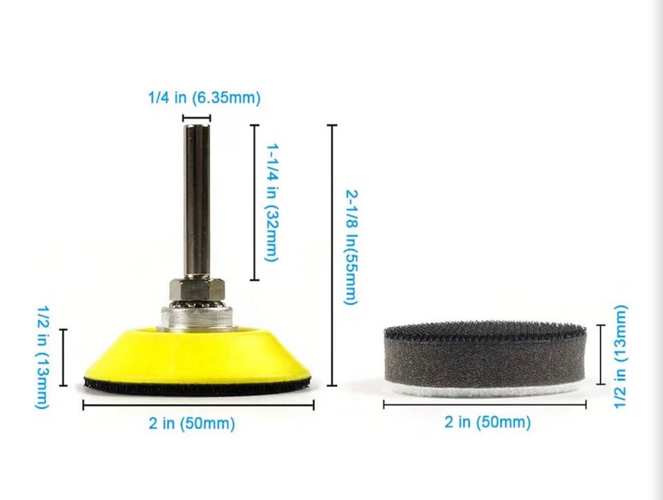5-Piece 2-Inch Sanding Backing Pad Set with 1/4-Inch Shank
