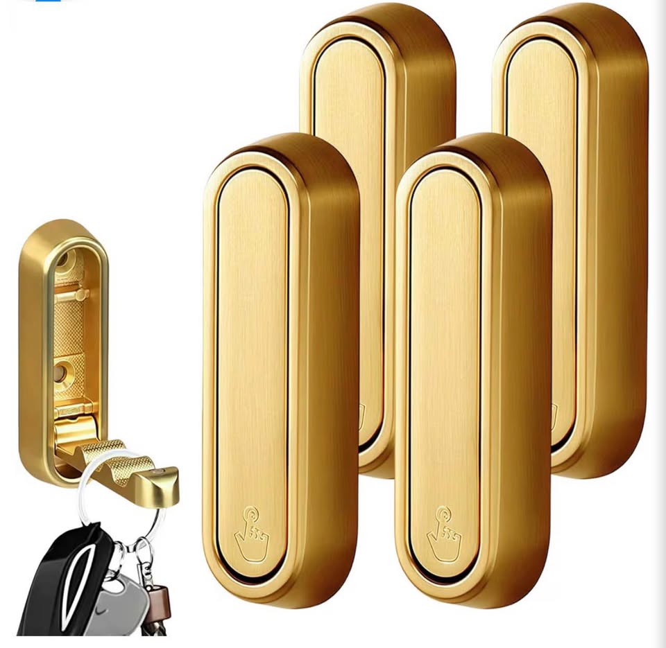 4-Pack Gold Foldable Wall Hooks