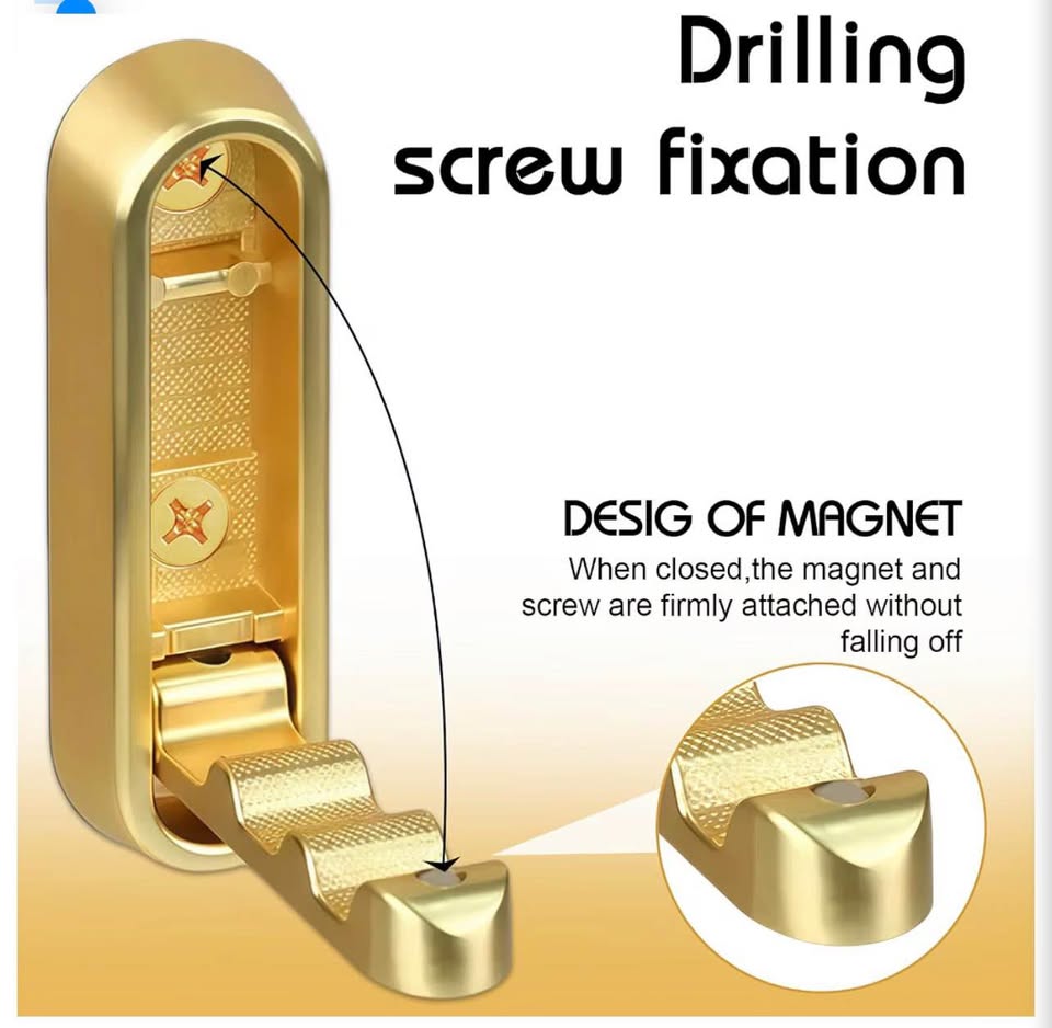 4-Pack Gold Foldable Wall Hooks