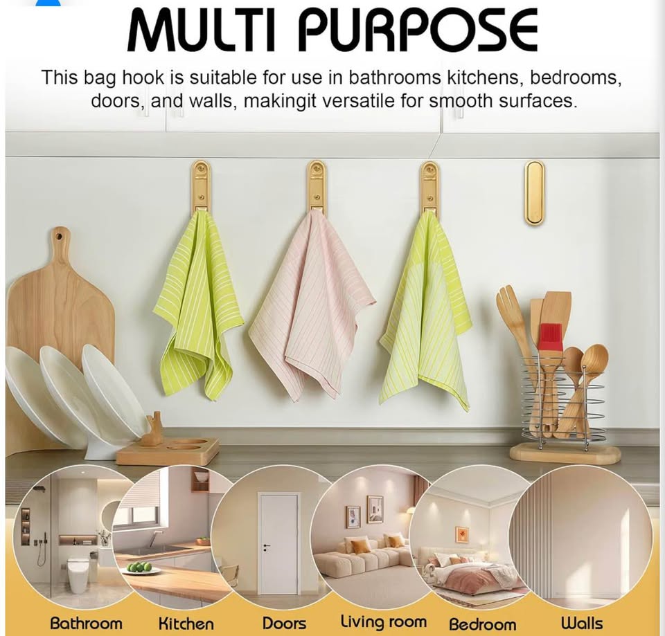 4-Pack Gold Foldable Wall Hooks