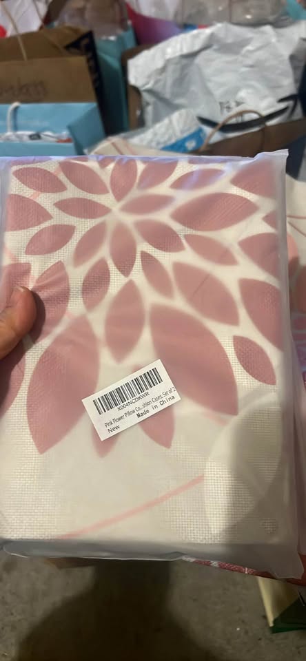 Pink Flower Pillow Cushion Cases - Set of 2