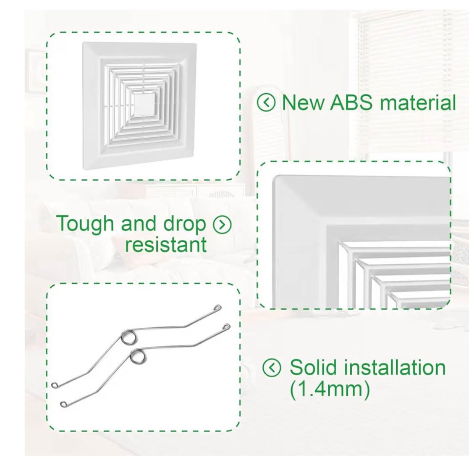 12Ｘ12 inch bathroom exhaust Fan cover with springs replacement parts