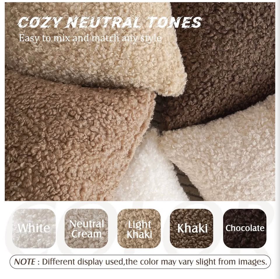Teddy Wool Cushion throw pillow Covers