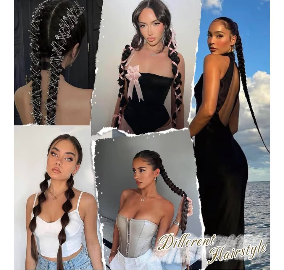 26 Inch Long Braided Ponytail Extension with Hair Tie - Straight Sleek Wrap Arou
