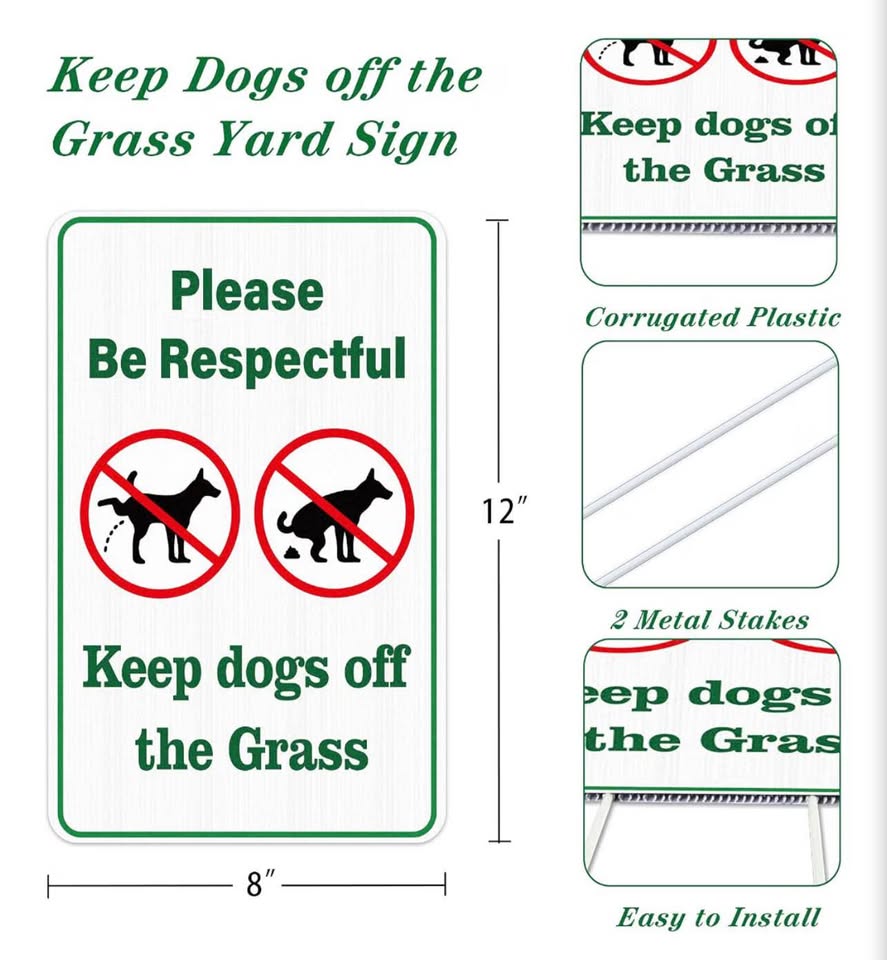 Keep Dogs off the Grass Yard Sign