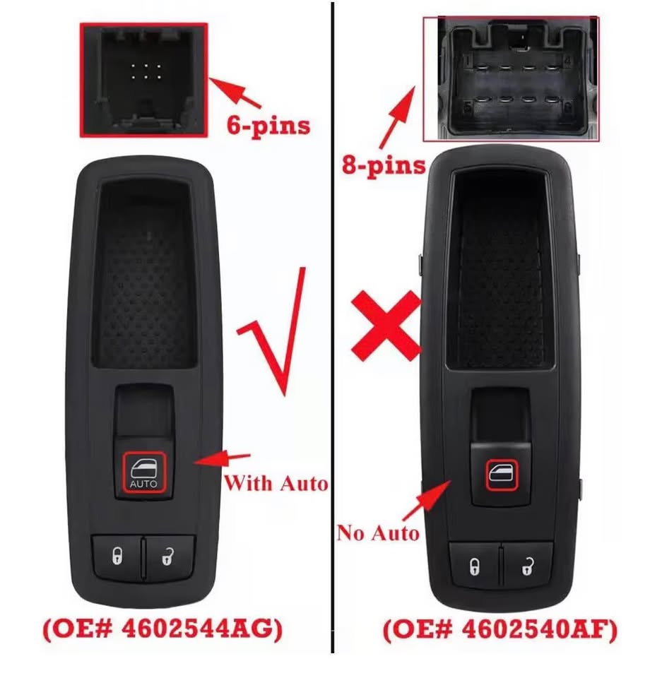 Passenger Window Switch Replacement for 2008-2012 Dodge Grand Caravan, Chrysler 
