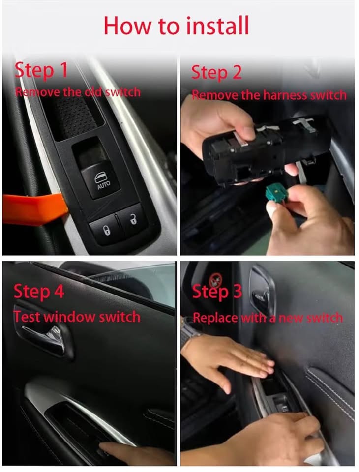 Passenger Window Switch Replacement for 2008-2012 Dodge Grand Caravan, Chrysler 