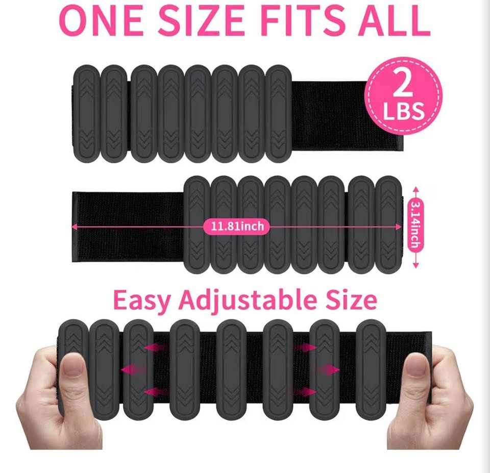 2lb Adjustable Silicone Wrist and Ankle Weights