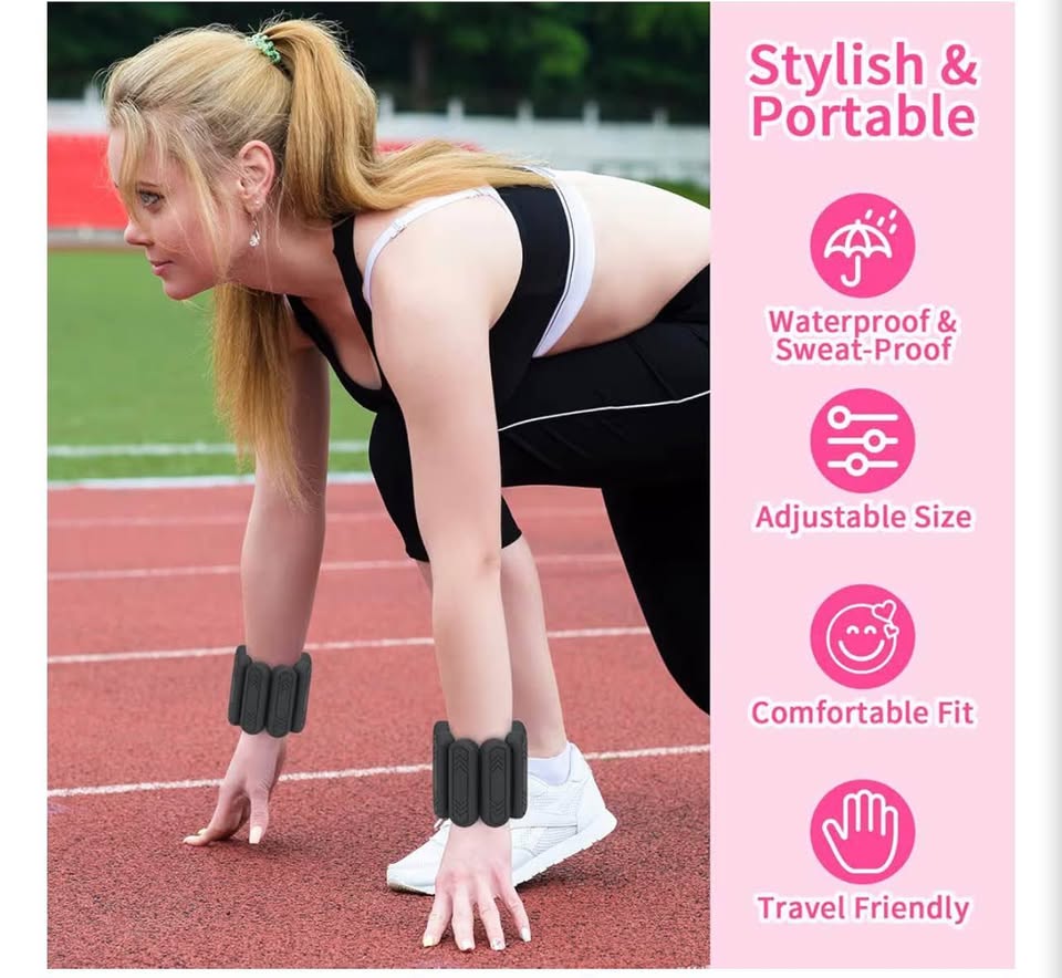 2lb Adjustable Silicone Wrist and Ankle Weights