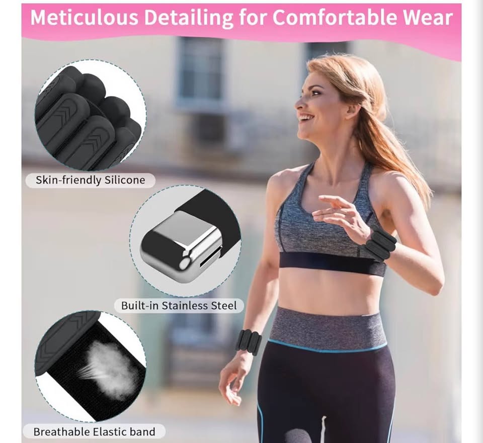 2lb Adjustable Silicone Wrist and Ankle Weights