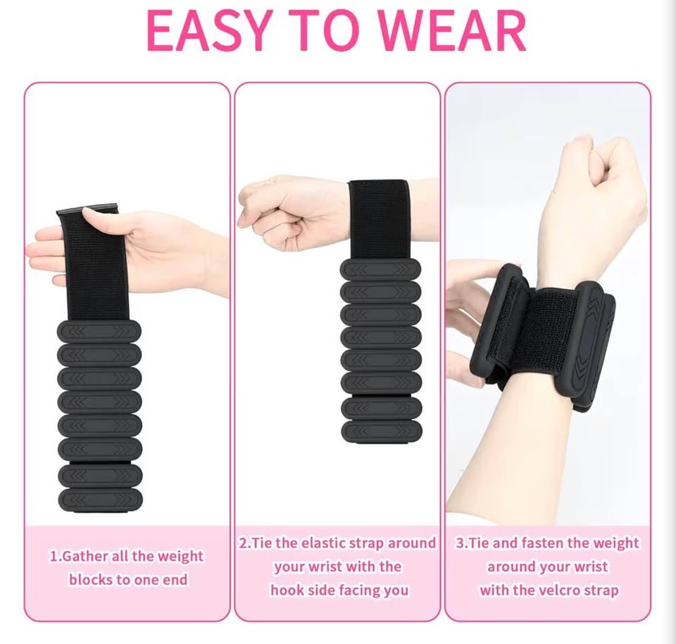 2lb Adjustable Silicone Wrist and Ankle Weights