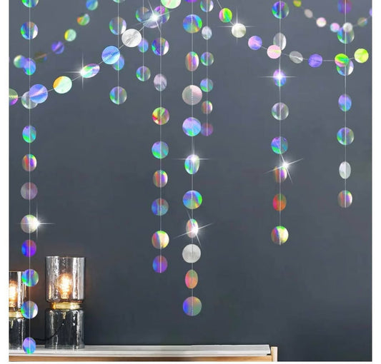 Cheerland Iridescent Party Decorations Holographic Birhday Party Garlands Mermai