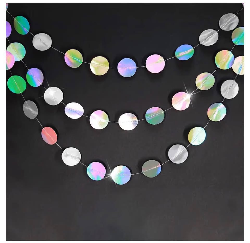 Cheerland Iridescent Party Decorations Holographic Birhday Party Garlands Mermai