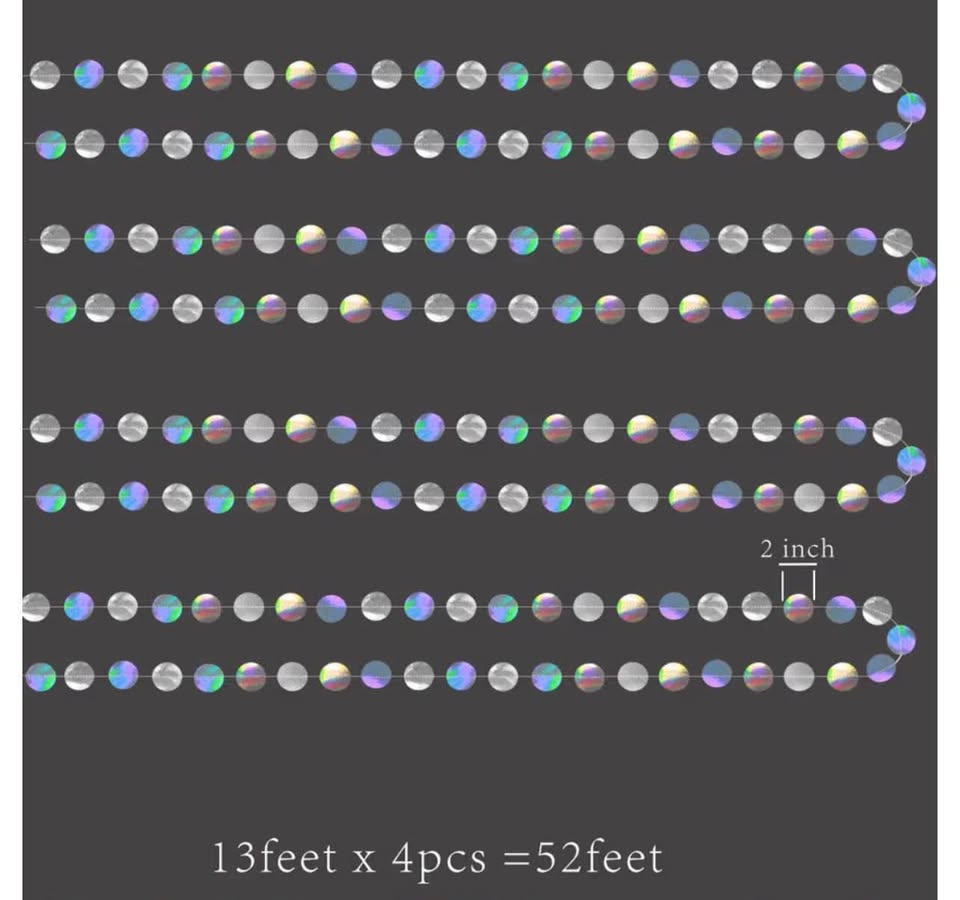 Cheerland Iridescent Party Decorations Holographic Birhday Party Garlands Mermai