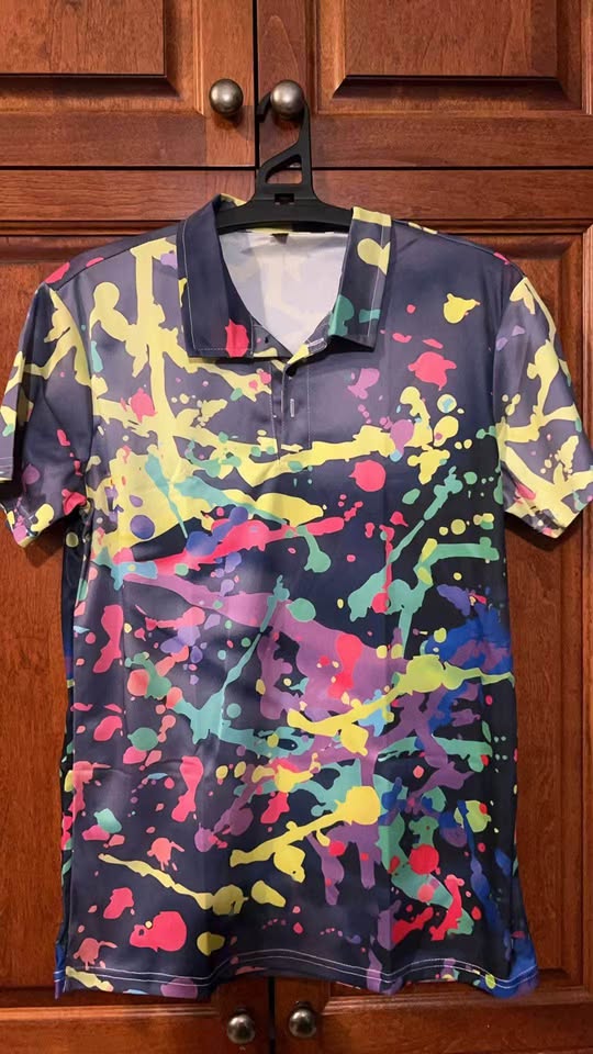 funny neon splash golf shirts for men dry fit performance moisture wicking mens 