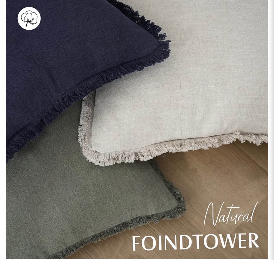Natural Linen Fringed Pillow Cover