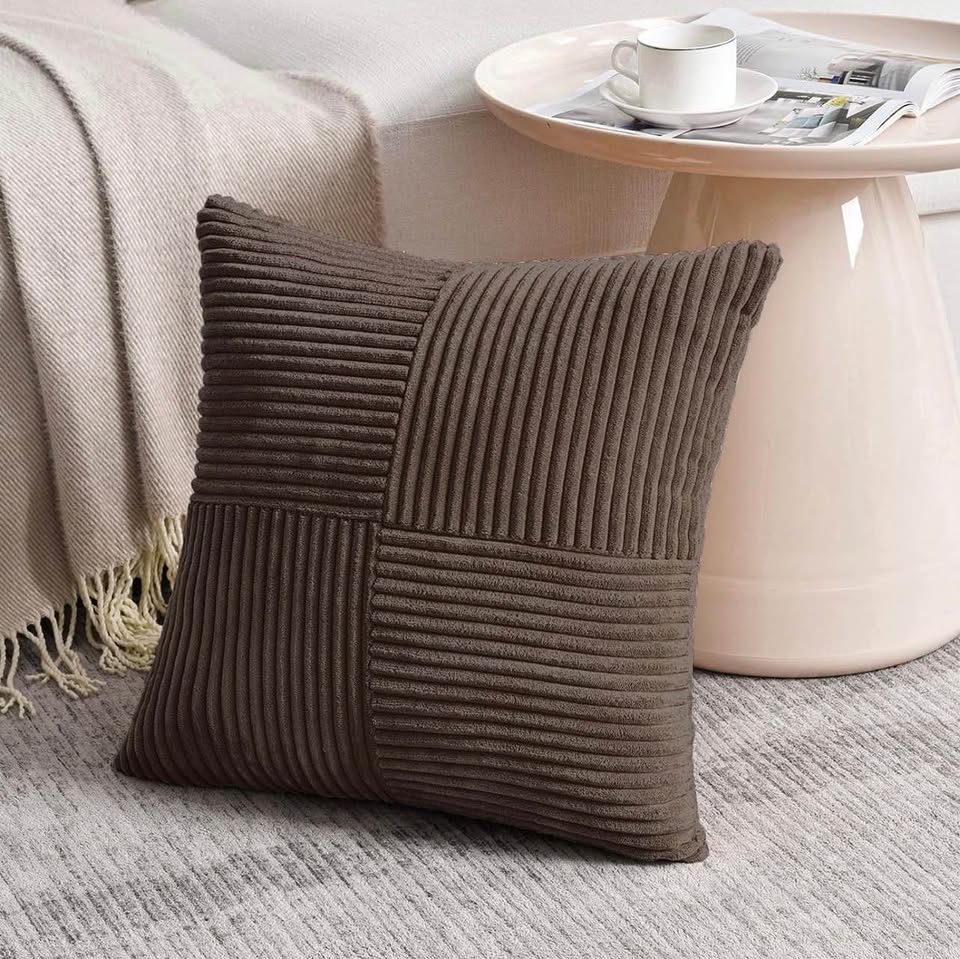 Set of 2 Corduroy Throw Pillow Covers