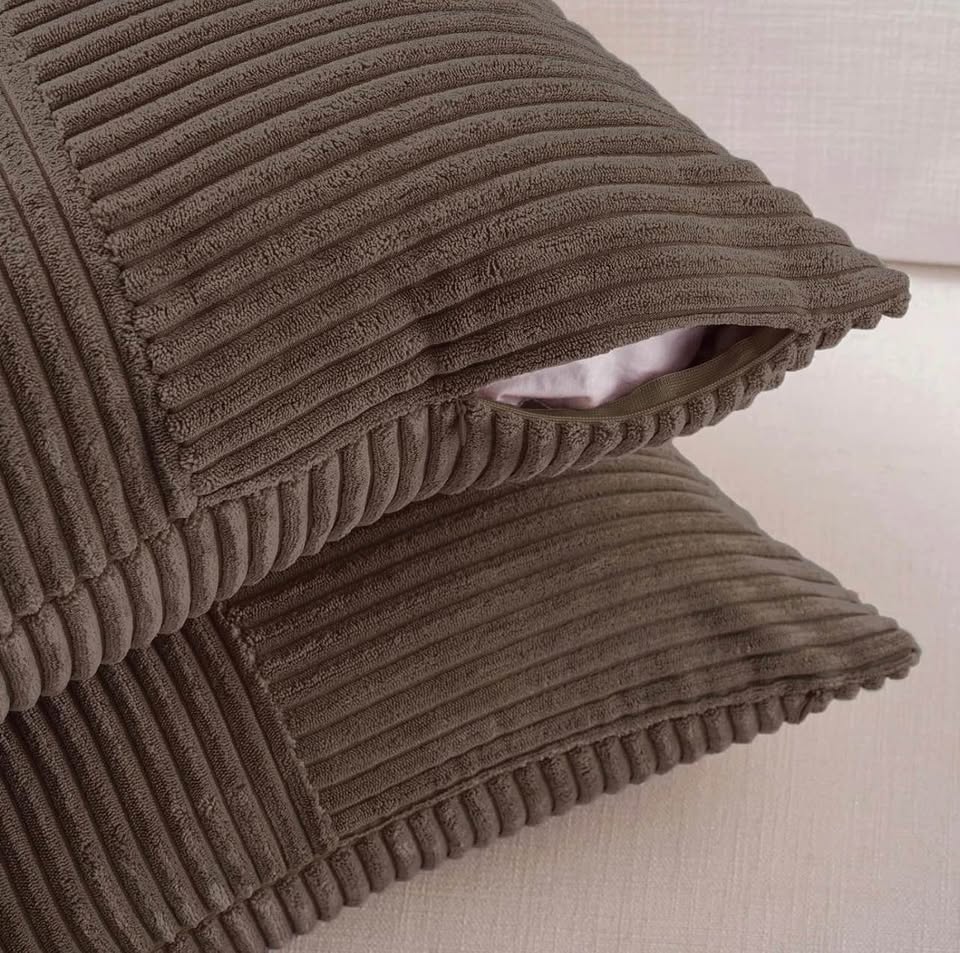 Set of 2 Corduroy Throw Pillow Covers