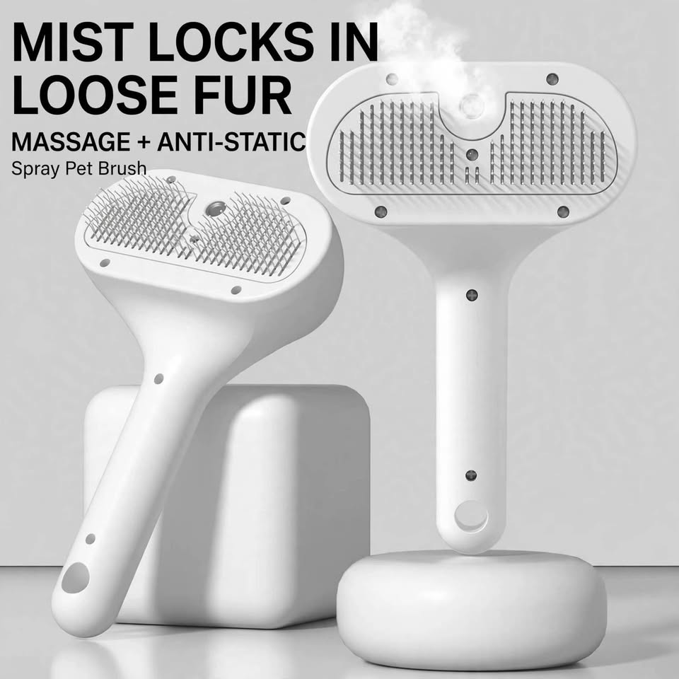 pet spray hair brushing comb