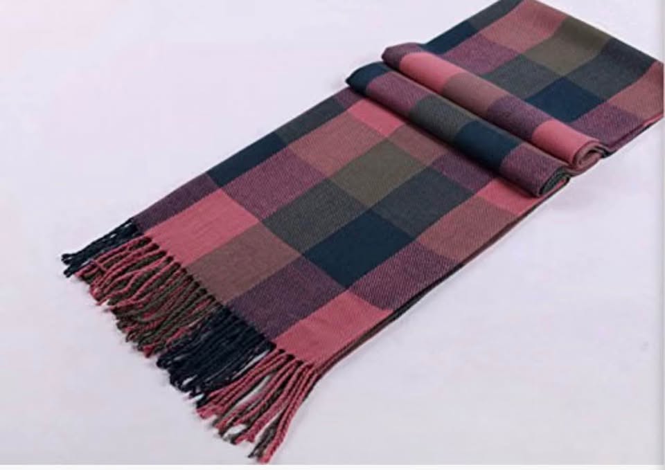 Plaid Fringe Scarf Shawl