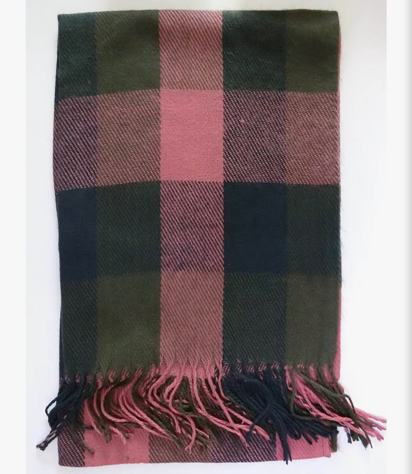 Plaid Fringe Scarf Shawl