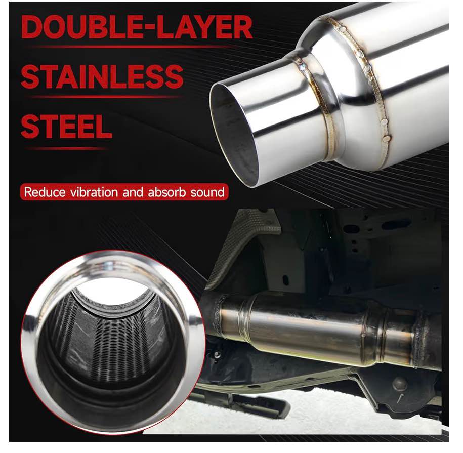2.5" Inlet/Outlet Stainless Steel Exhaust Resonator