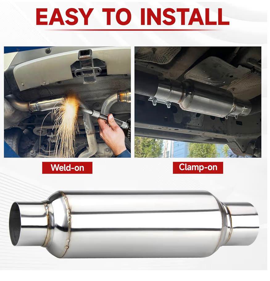 2.5" Inlet/Outlet Stainless Steel Exhaust Resonator