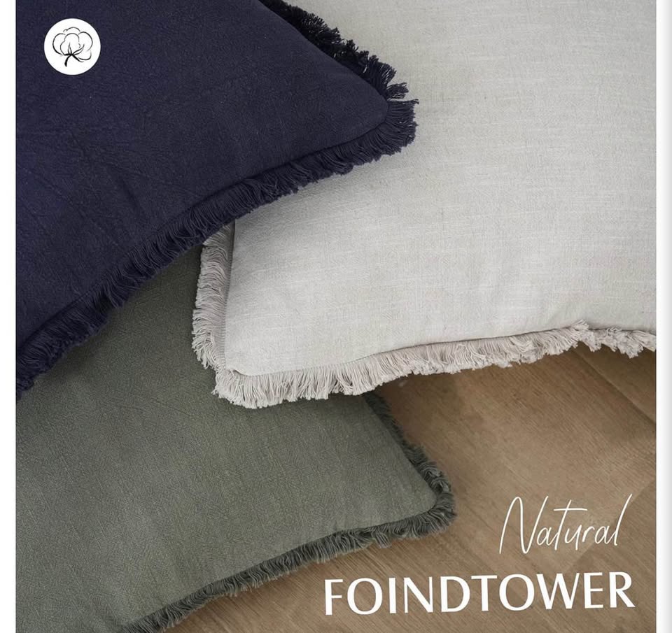 Natural Linen Fringed Pillow Covers - Olive Green18x18inch &20x20inch