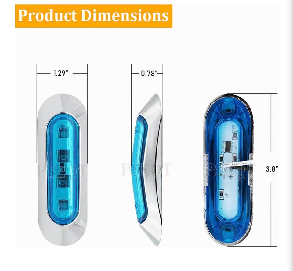 PSEQOT 6-Pack Blue LED Boat Lights