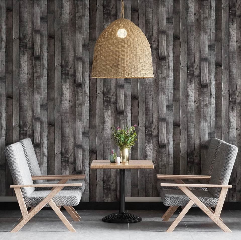 Rustic Grey Wood Plank Peel and Stick Wallpaper