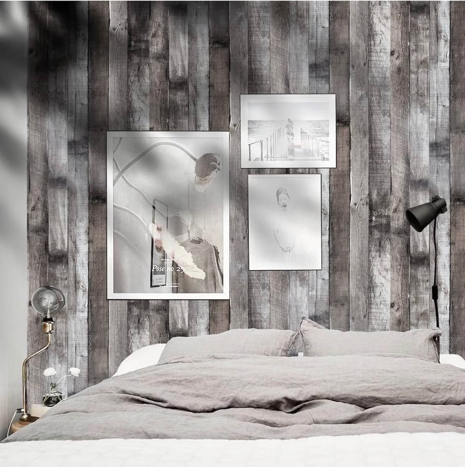 Rustic Grey Wood Plank Peel and Stick Wallpaper