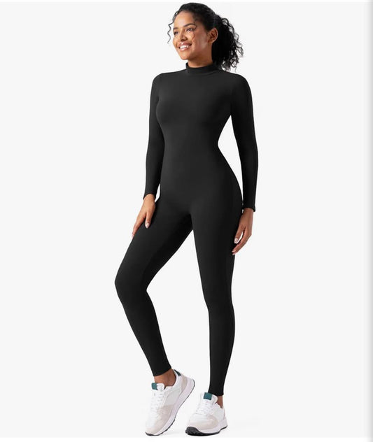 Long Sleeve Bodysuit One Piece Bodycon Tummy Control M
