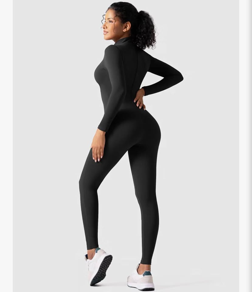 Long Sleeve Bodysuit One Piece Bodycon Tummy Control M