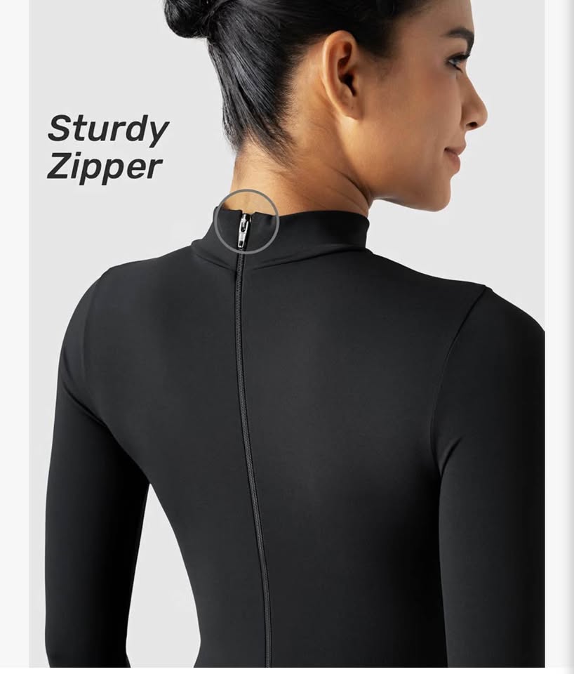 Long Sleeve Bodysuit One Piece Bodycon Tummy Control M
