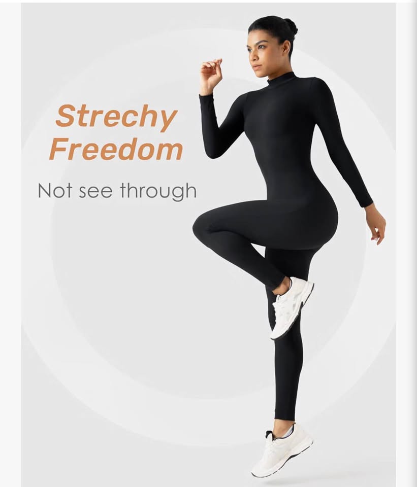 Long Sleeve Bodysuit One Piece Bodycon Tummy Control M