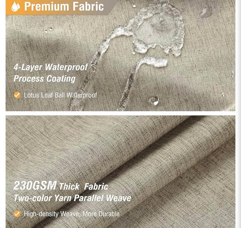 Awellife BrownLinen Style Shower Curtain Set
