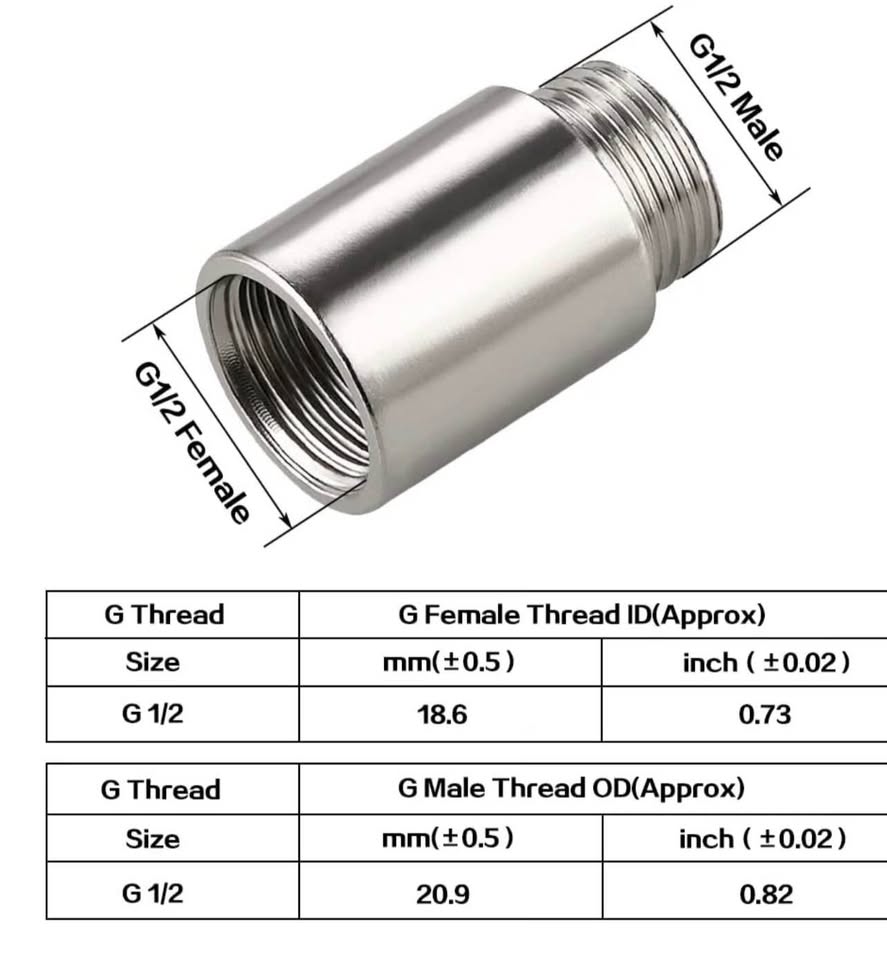 Shower Head Extension Tube Pipe Fittings