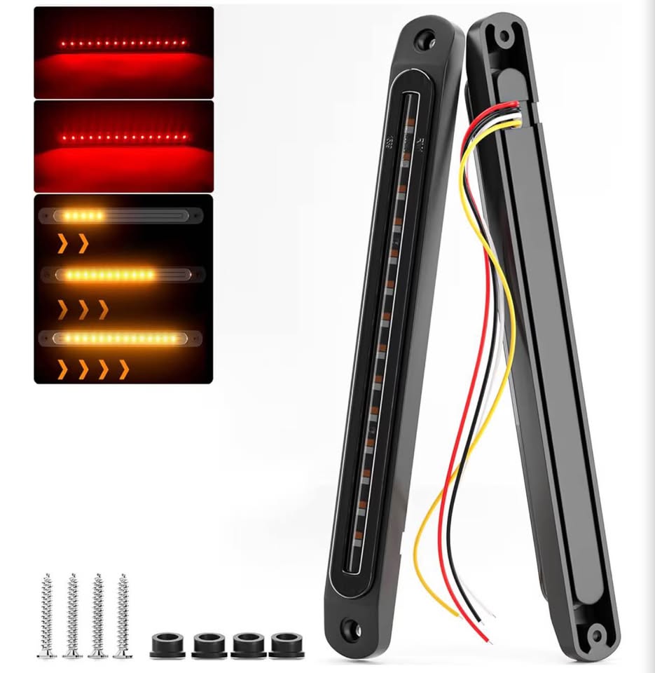 PSEQT 10" LED Trailer Tail Light Bar Brake Stop Turn Signal Lights Assembly Iden