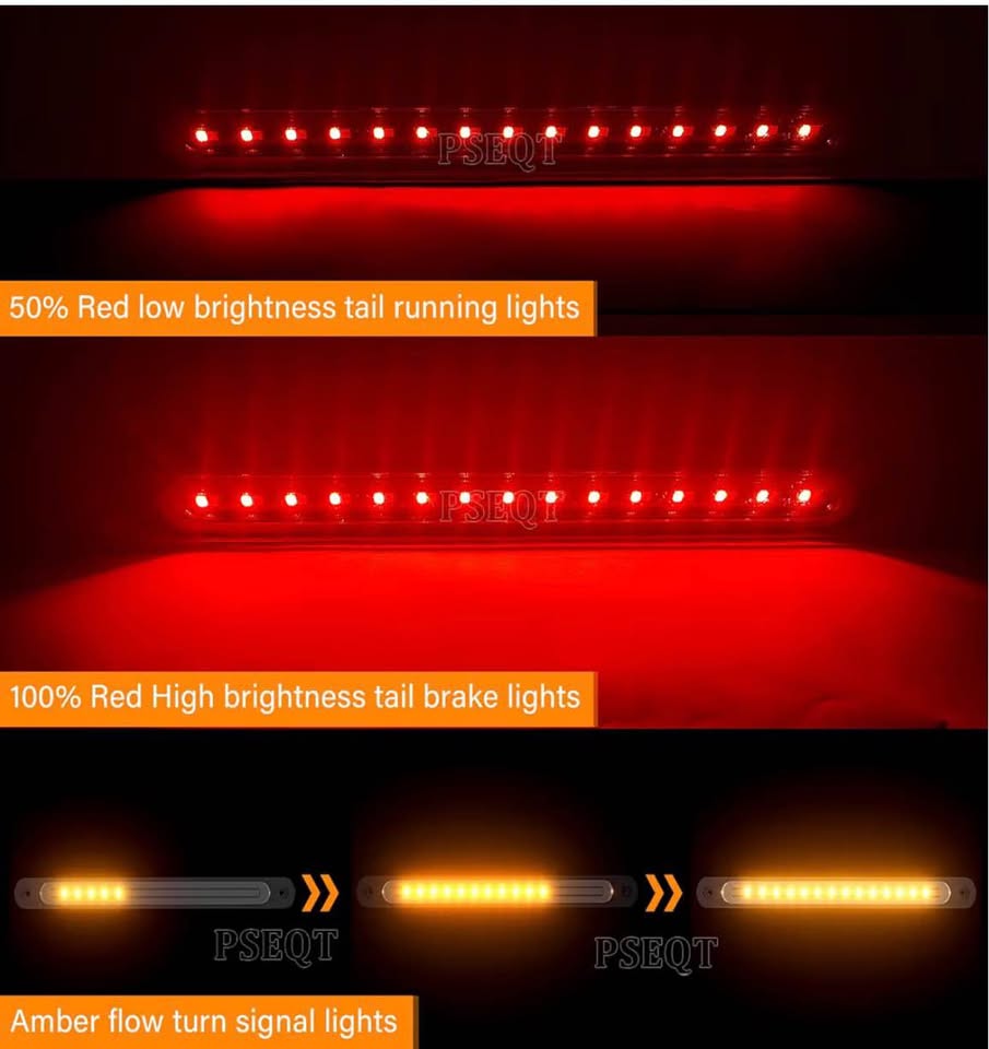 PSEQT 10" LED Trailer Tail Light Bar Brake Stop Turn Signal Lights Assembly Iden