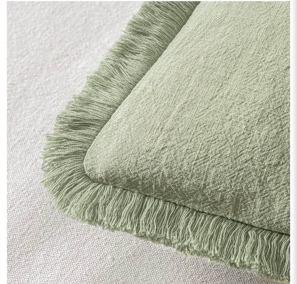 MIULEE Set of 2 Linen Throw Pillow Covers Sage Green 20x20 Inch