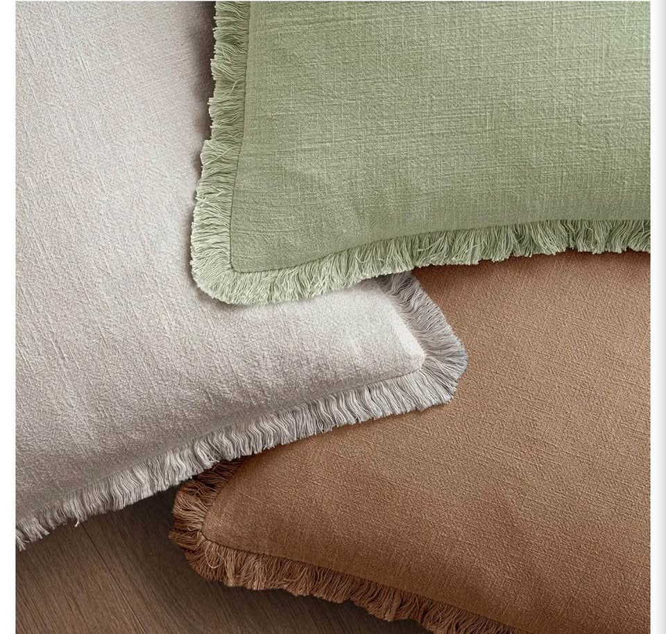 MIULEE Set of 2 Linen Throw Pillow Covers Sage Green 20x20 Inch