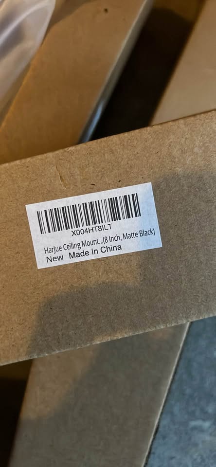 8-Inch Matte Black Ceiling Mount Shower Arm