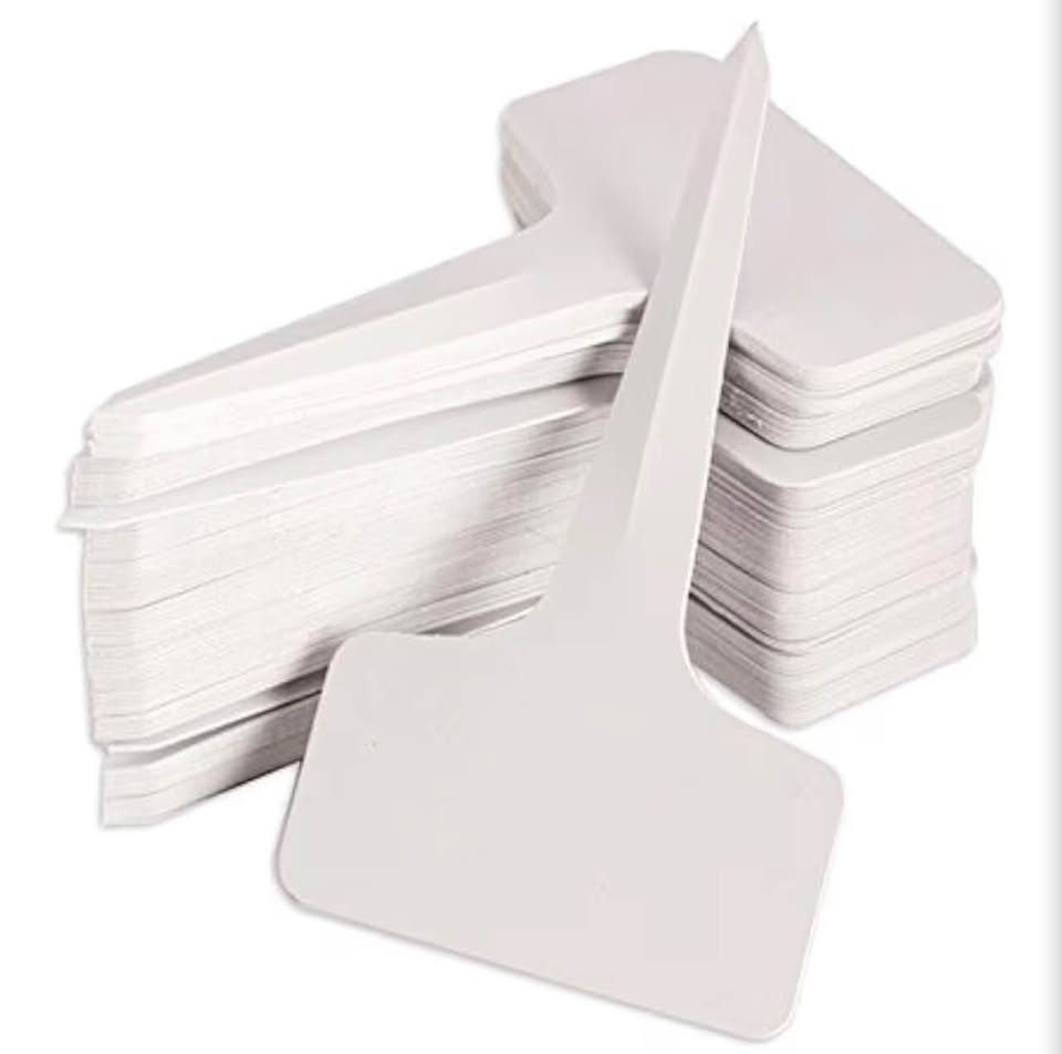 100pcs White Plastic T-Type Plant Labels