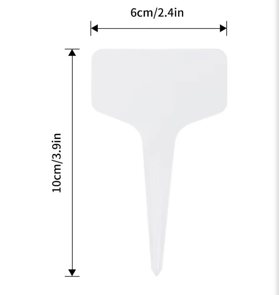 100pcs White Plastic T-Type Plant Labels
