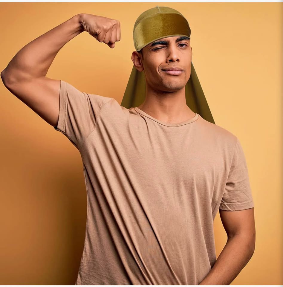4 Pieces Men Velvet Durag with Long Tail Silky Durag Headwraps for 360 Waves