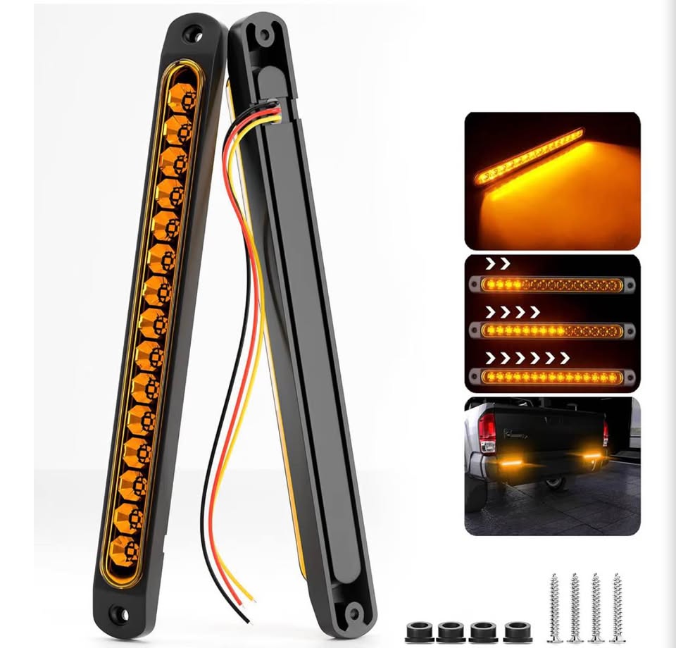 Sequential LED Amber Turn Signal Light Bars，2pack