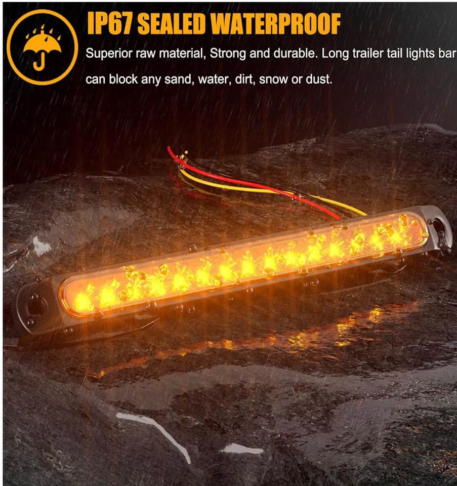Sequential LED Amber Turn Signal Light Bars，2pack