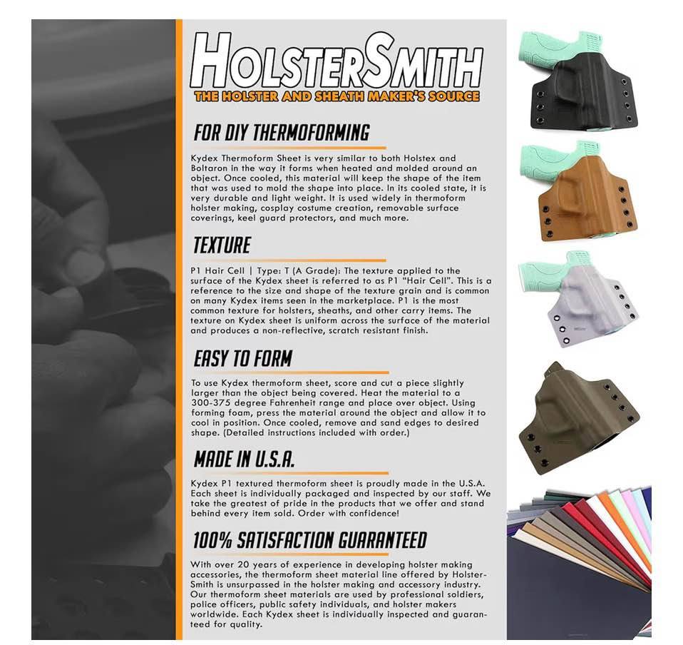 Thermoform Sheet - (P1 Texture) - (.060 Thickness) - (8in x 12in) - (Black) - (2