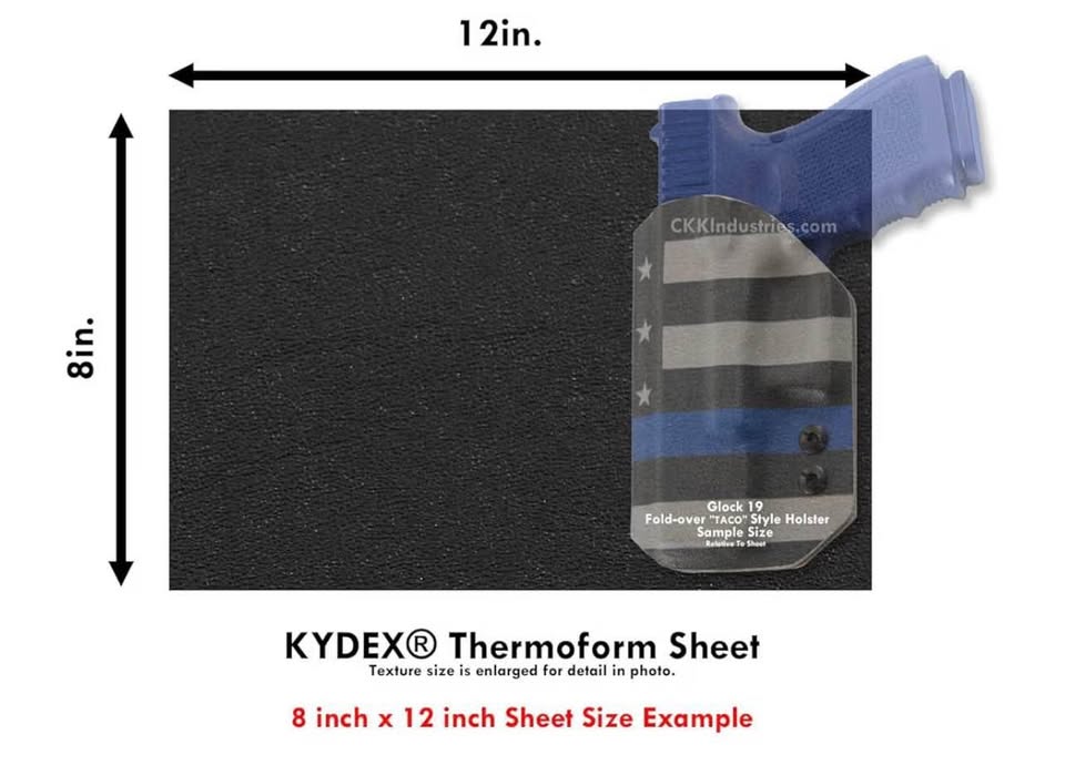 Thermoform Sheet - (P1 Texture) - (.060 Thickness) - (8in x 12in) - (Black) - (2